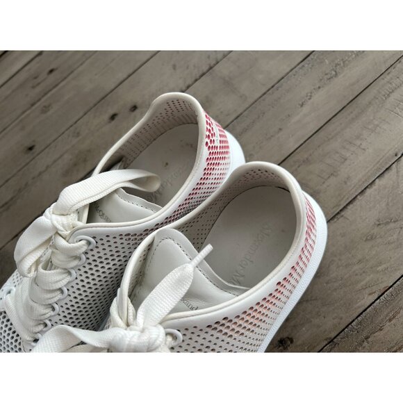 Alexander McQueen Oversized Perforated Leather Sneakers White Pink Size 37 7 - Picture 8 of 11